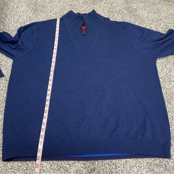 Robert Graham Blue‎ 1/4 Zip Pullover Wool Jacket Classic Fit Men’s Size 3x - Picture 7 of 7